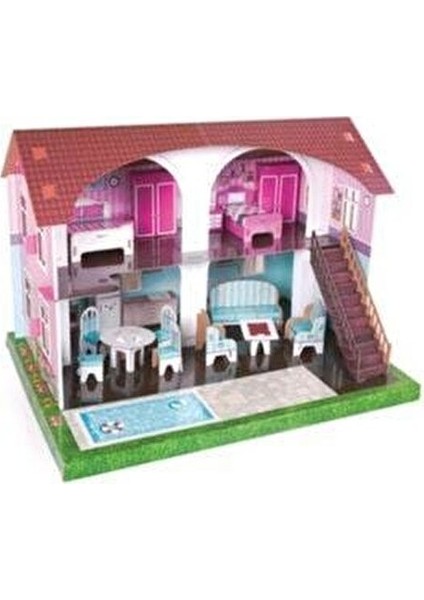 3 Boyutlu Maket Mobilyalı Oyun Evi Kız Çocuklar İçin 17 Parça Eğitici Set indirimleri