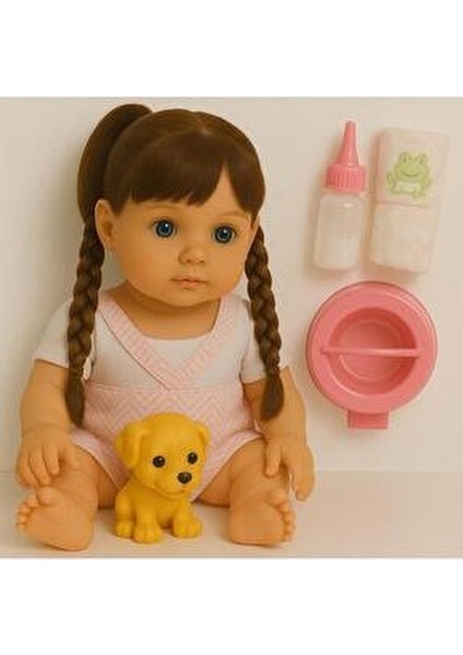 Melis Et Bebek 34 cm Kız Çocuklar İçin Altını Islatan Eğlenceli Oyun Seti modelleri