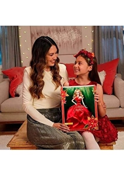 2022 Mutlu Yıllar Bebeği Kırmızı Elbise ile Şık Tasarım 6 Yaş ve Üzeri İçin