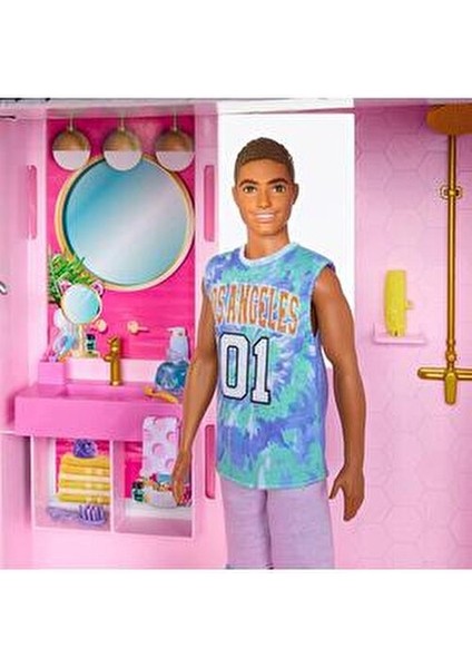 Fabbatoys HMX10 Barbie Rüya Evi 2023 Modeli Renkli Kaydıraklı ve Havuzlu Oyun Seti