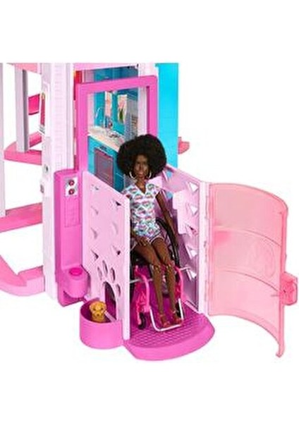 Fabbatoys HMX10 Barbie Rüya Evi 2023 Modeli Renkli Kaydıraklı ve Havuzlu Oyun Seti