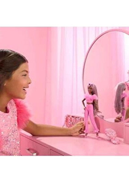 Deluxe Style Model Bebek Kahverengi Örgü Saçlı Şık Aksesuarlarla 3 Yaş ve Üzeri indirimleri
