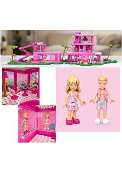 Mega Rüya Evi 1795 Parça Kız Çocuklar İçin Pembe Renkli Eğlenceli Oyun Seti