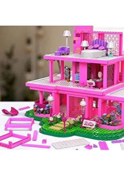 Mega Rüya Evi 1795 Parça Kız Çocuklar İçin Pembe Renkli Eğlenceli Oyun Seti