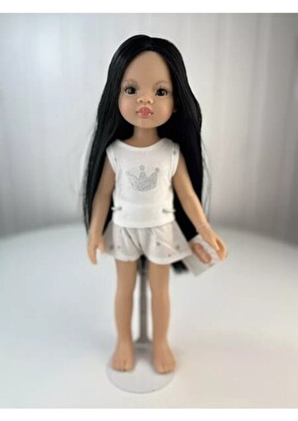 Pijama Oyuncak Bebek 32 cm Siyah Saçlı El Yapımı modelleri