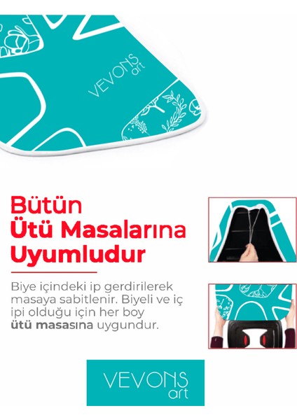 Ütü Masası Kılıfı ve Örtüsü, Keçeli Taban, 50X140 cm fiyatları