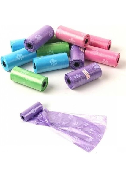 4lü Evcil Hayvanlar Için Pati Desenli Kedi Köpek Kaka Poşeti Torbası