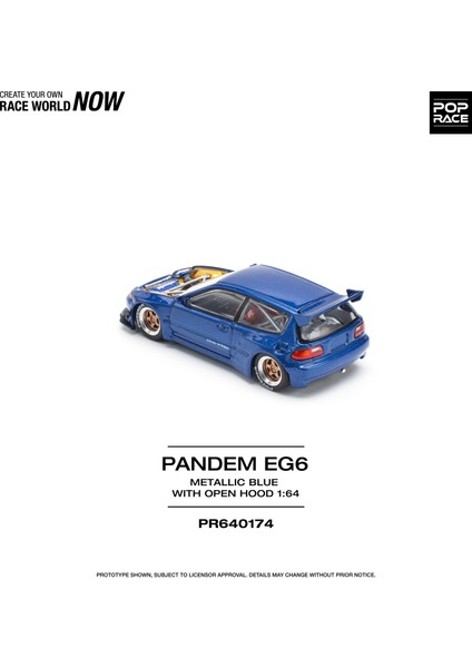 1:64 Pandem Eg6 Metallic Blue – Açılır Kaputlu Diecast Model Araba fiyatları