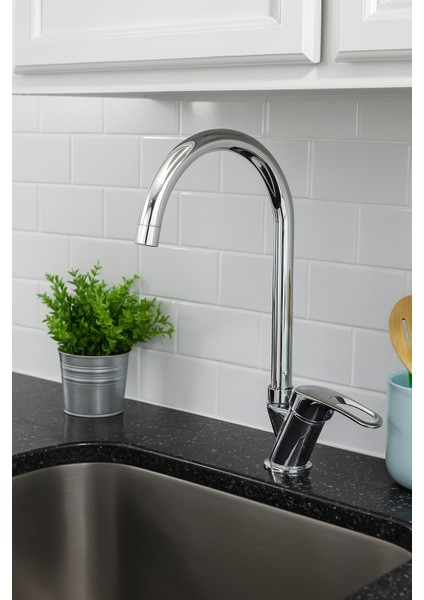 Mix Delta Borulu Mutfak Eviye Bataryası Sıcak Soğuk Girişli - 2 Yıl Garantili