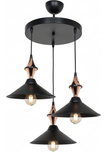 Negro 3lü Siyah Bakır Sarkıt Salon, Oturma Odası modelleri