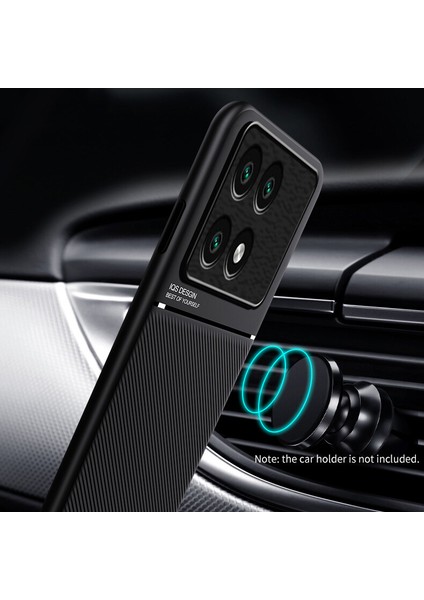 Xiaomi Redmi K70 Kılıfı, Şık Moire Gömülü Demir Plaka Halkasız Braketli Telefon Kılıfı-Siyah (Yurt Dışından) modelleri