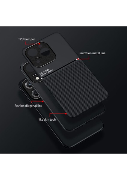 Realme C63 4g Kılıfı, Şık Moire Gömülü Demir Plaka Halkasız Braketli Telefon Kılıfı-Yeşil (Yurt Dışından) fiyatları