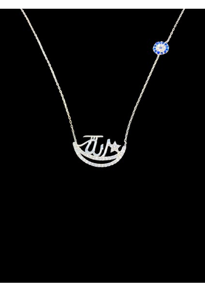 925 Ayar Allah Yazılı Yıldız Model, 40-45 cm Kolye Uzunluğu, Ağırlık Ortalama 2-2,5 gr Aralığında, Mükemmel Hediye 925 Ayar Gümüş Kolye (KOD2761)