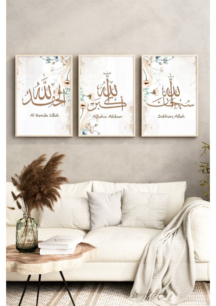 🌿çam Çerçeveli Islami 3’lü Tablo Seti – Şık ve Kalıcı Uv Baskı 🌸🌿 CRV1187 23 x 32 fırsatları