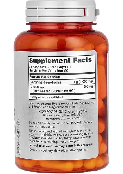 Arginine(Arjinin) Ornithine(Ornitin) Gh Nitrix Oxide 100 Veg Caps fiyatları