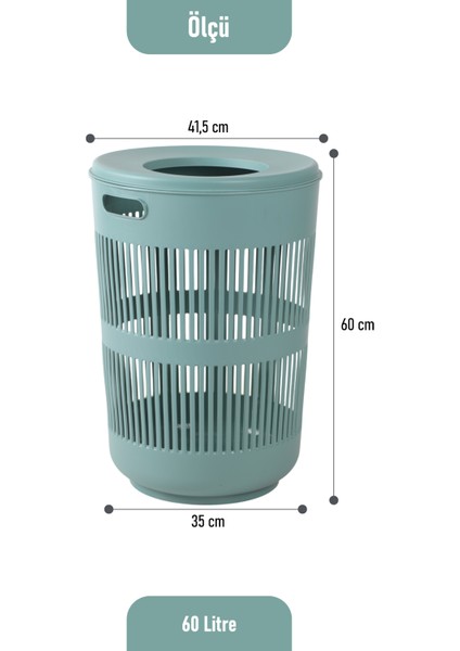 Solara Dekoratif Kirli Çamaşır Sepeti Oyuncak Sepeti 60 Litre - Yeşil fırsatları