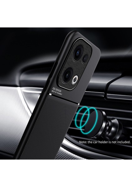 Oppo RENO13 Pro Kılıfı, Şık Moire Gömülü Demir Plaka Halkasız Braketli Telefon Kılıfı-Mavi (Yurt Dışından) modelleri