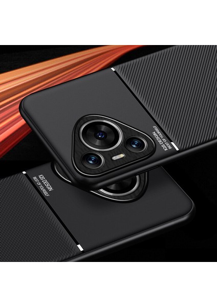 Huawei Pura 70 Pro Kılıfı, Şık Moire Gömülü Demir Plaka Halkasız Braketli Telefon Kılıfı-Kırmızı (Yurt Dışından) fırsatları