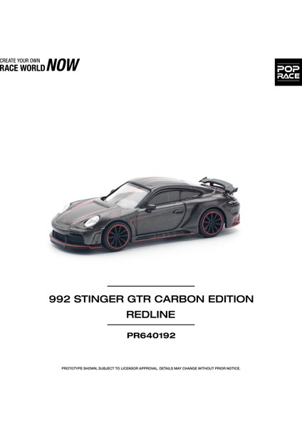 1:64 992 Stinger Gtr Carbon Edition Redline – Karbon Desenli Diecast Model Araba