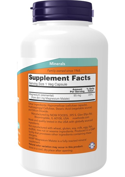 Now Magnesium(Magnezyum) Malate, 1000 Mg 180 Tablet fiyatları