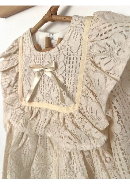 Kız Bebek Çocuk Uzun Kollu Dantelli Fiyonklu Fırfırlı Parti Düğün Doğum Günü Bayramlık Elbise modelleri