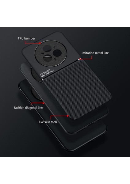 Realme 14 Pro+ Kılıfı, Şık Moire Gömülü Demir Plaka Halkasız Braketli Telefon Kılıfı-Siyah (Yurt Dışından) fiyatları