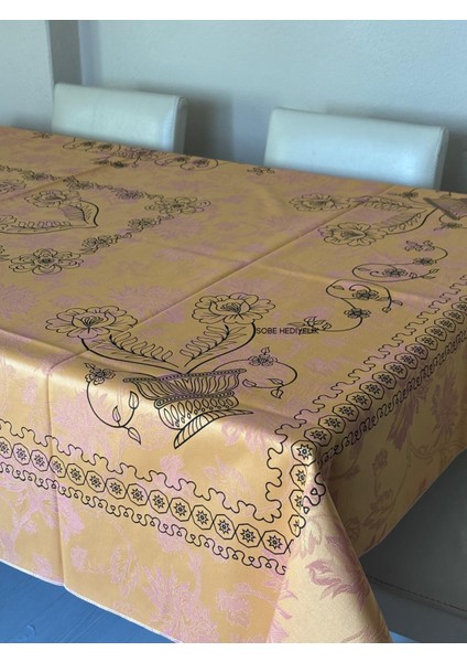 Kolay Temizlenebilir Renkli Çiçek Desenli Dikdörtgen Masa Örtüsü 220X150 cm – Şık, Lüks ve Çeyizlik Model fiyatları