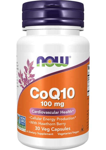 COQ10 100 Mg With Hawthorn Berry Cellular Energy Production 30 Veg Caps