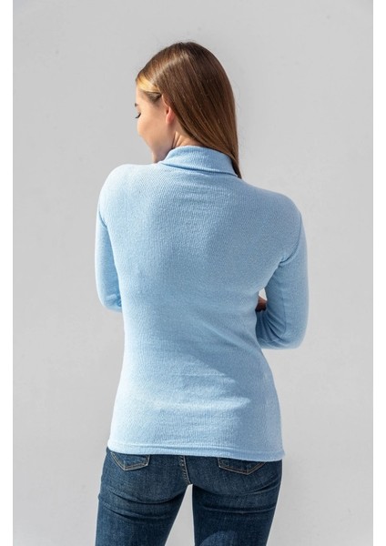 Kadın Pamuklu Balıkçı Yaka Kaşkorse Şardonlu Fitilli Slimfit Kazak Body Standart fırsatları