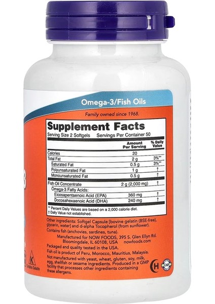 Omega 3 Fish Oil 100 Softgels fiyatları