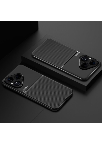 Huawei Pura 80 Pro Kılıfı, Şık Moire Gömülü Demir Plaka Halkasız Braketli Telefon Kılıfı-Mavi (Yurt Dışından) fırsatları