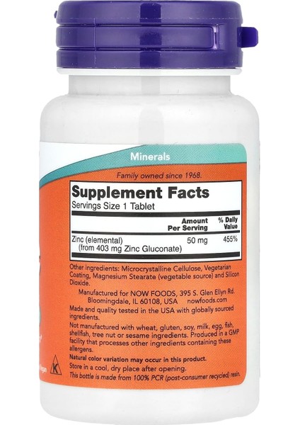 Zinc(Çinko) Demir 50 Mg, 100 Tablet fiyatları