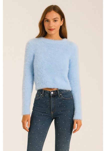 Sakallı Bisiklet Yaka Kadın Kazak