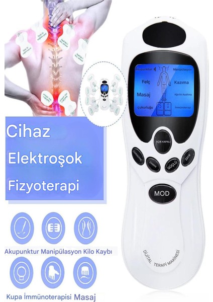 4 Pedli Tens Ems Masaj Cihazı Fonksiyonel Kolay Kullanım 2 Kanal 8 Program modelleri