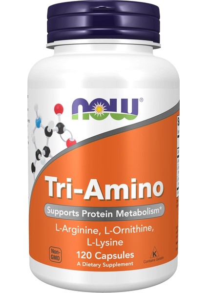 Tri-Amino With L-Arginine, L-Ornithine L-Lysine 120 Caps