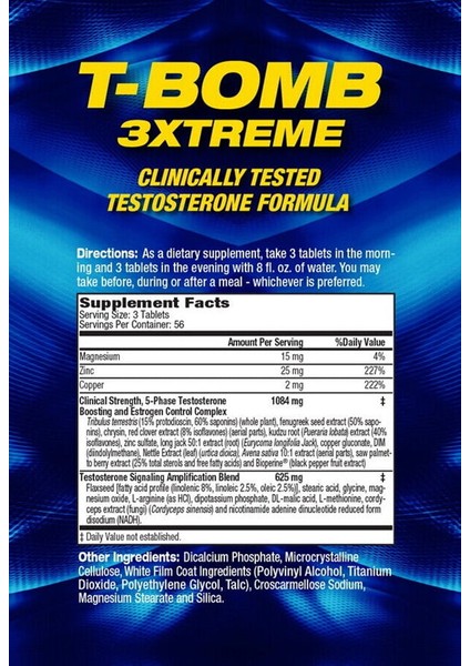 Maximum Human Mhp T-Bomb Testosterone Testo Booster 3xtreme 168 Tablet fiyatları
