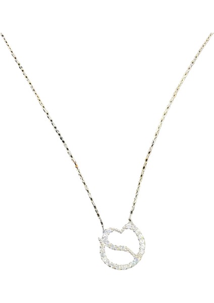 925 Ayar, Zirkon Taş Modern Kalp Model, 40-45 cm Kolye Uzunluğu, Ağırlık Ortalama 2-2,5 gr Aralığında, Mükemmel Hediye 925 Ayar Gümüş Kolye (KOD2714)