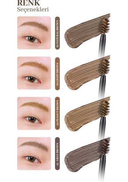 Yoğun Pigmentli, Üçgen Fırça Uçlu Kaş Maskarası CLIO Kill Brow Color Brow Lacquer (01 Natural Brown)