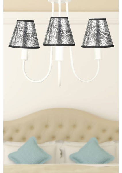 Elina 3.lü Avize Beyaz No:07