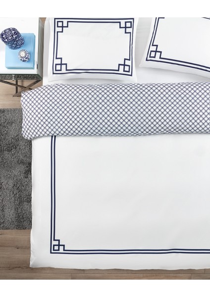 Alher Çift Kişilik %100 Pamuk Nevresim Takımı - Lacivert