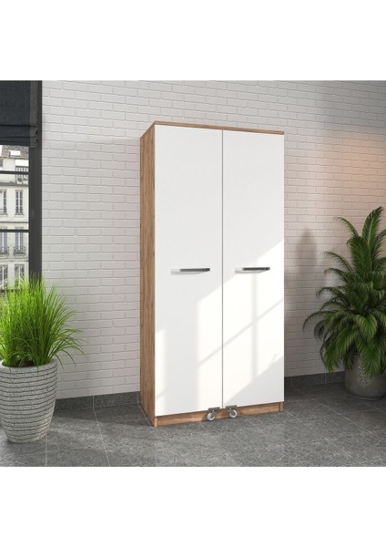 90 Derece Açılabilir 2 Kapaklı, 3 Çekmeceli, Kavanoz Raflı Kiler ve Erzak Mutfak Dolabı fırsatları