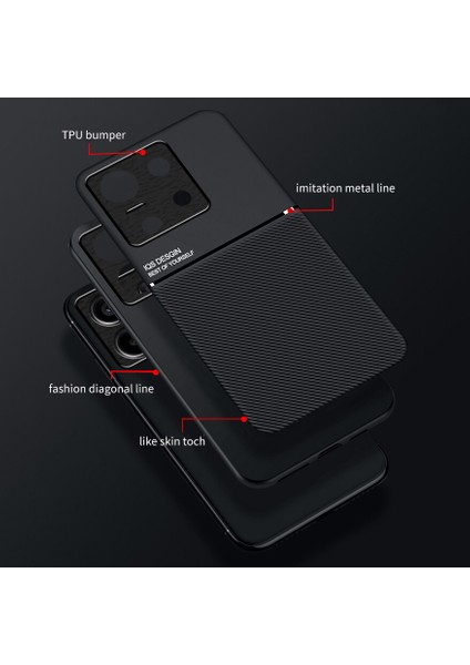 Xiaomi Redmi Note 13 Pro Plus Kılıfı, Şık Moire Gömülü Demir Plaka Halkasız Braketli Telefon Kılıfı-Yeşil (Yurt Dışından) fiyatları