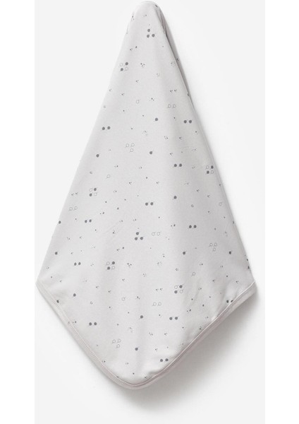 %100 Organik Pamuk Balon Baskı 80X85 cm Çift Katlı Penye Bebek Battaniyesi