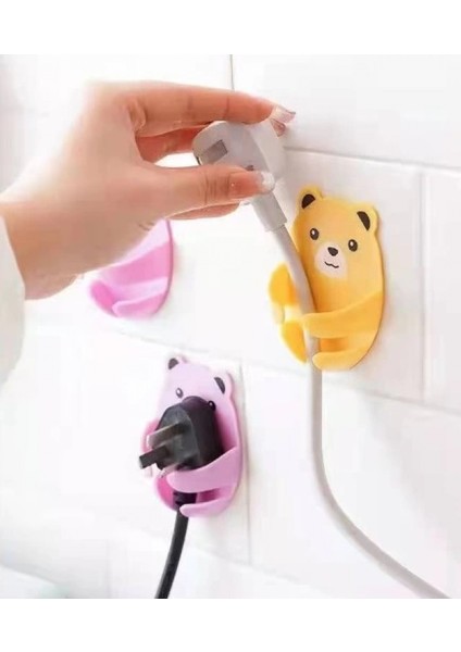 Ayıcık Desenli Çok Amaçlı 4 Lü Fiş Tutucu (4887)