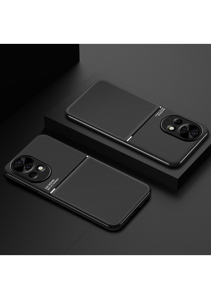 Huawei Nova 12 Pro Kılıfı, Şık Moire Gömülü Demir Plaka Halkasız Braketli Telefon Kılıfı-Kırmızı (Yurt Dışından) indirimleri