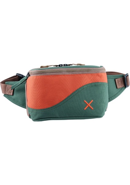 Yeşil Turuncu Kanvas Unisex Göğüs ve Bel Çantası