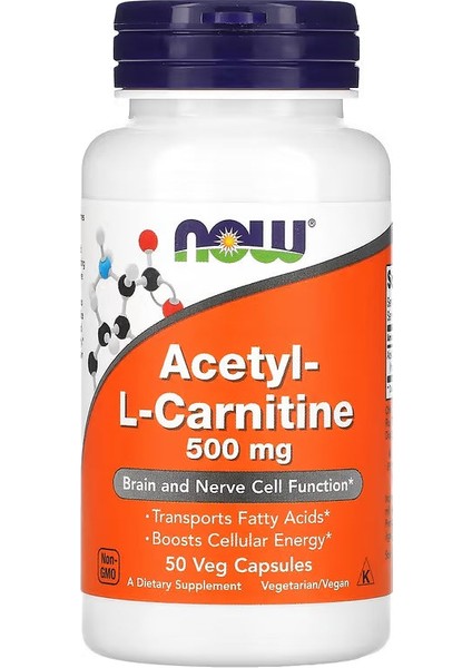 Acetyl-L Carnitine 500 Mg Amino Acid Brain And Nerve Cell Function 50 Veg Capsules