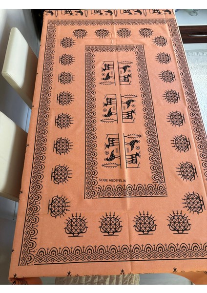 Kolay Temizlenebilir Renkli Çiçek Desenli Dikdörtgen Masa Örtüsü 220X150 cm – Şık, Lüks ve Çeyizlik Model