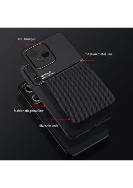 Realme C53 Kılıfı, Şık Moire Gömülü Demir Plaka Halkasız Braketli Telefon Kılıfı-Siyah (Yurt Dışından) fiyatları