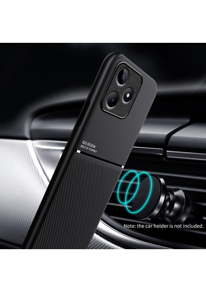 Realme C53 Kılıfı, Şık Moire Gömülü Demir Plaka Halkasız Braketli Telefon Kılıfı-Siyah (Yurt Dışından) modelleri
